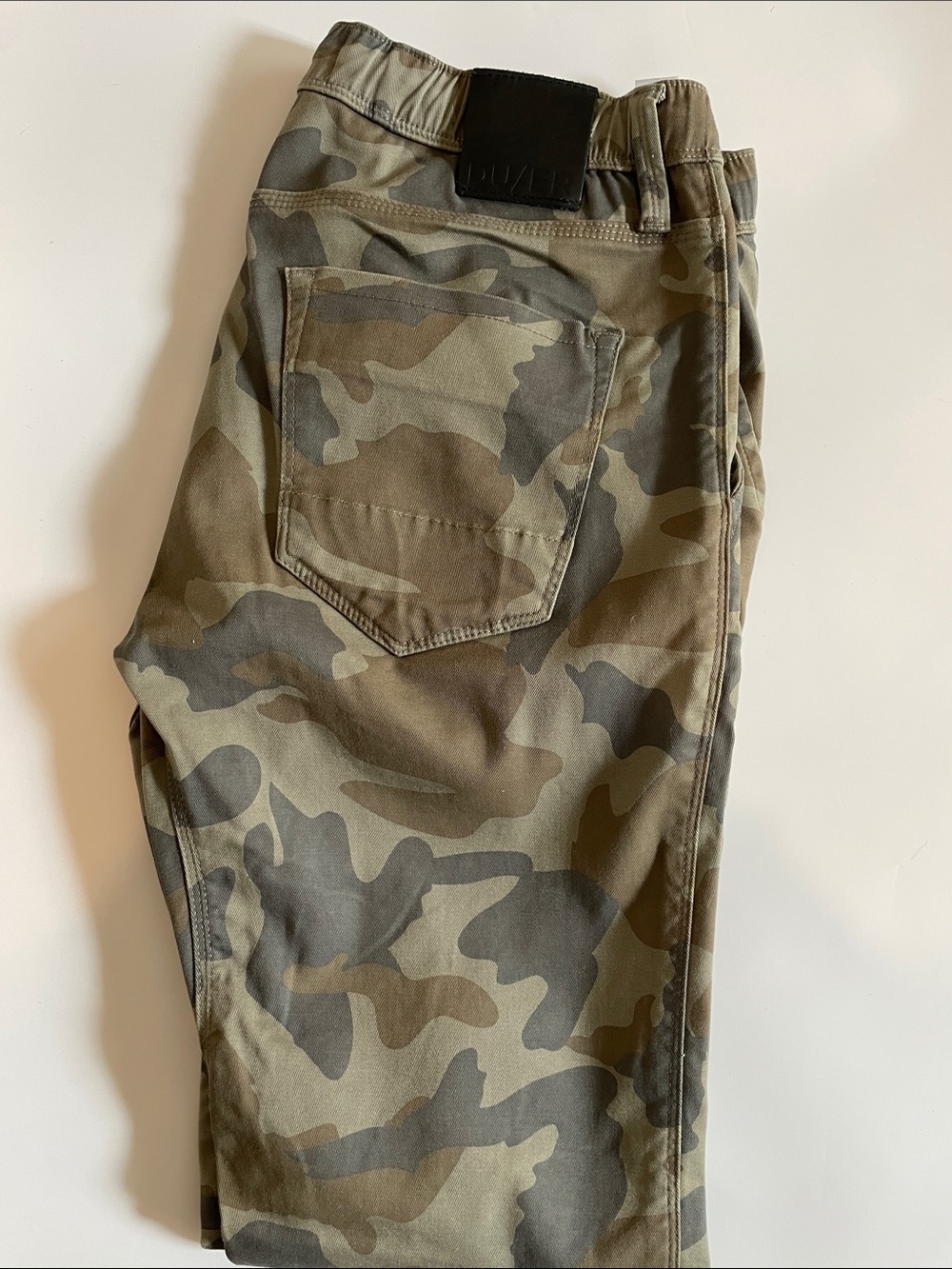 Du/er Camo Stretch Jogger Pants in Olive Mix